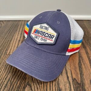 NASCAR Racing Trucker Snapback Navy White Cap
